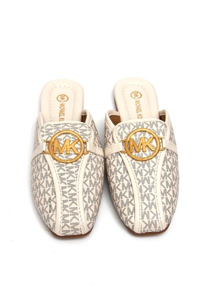 MK Aksesuarlı Şık Kadın Terlik Bej
