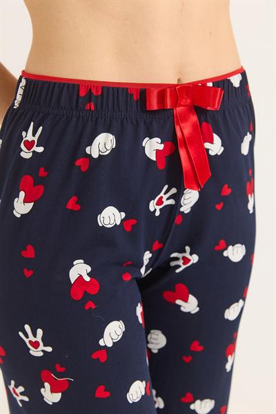 Beli Lastikli Lacivert Pijama Altı