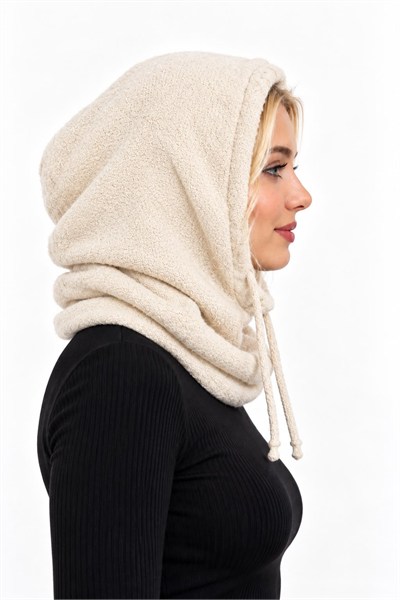 Yumoş Balaklava Ayarlanabilir Bere Ekru