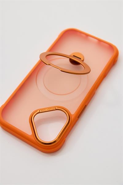 İphone 17 Uyumlu MagSafe Dönebilen Mat Yüzeye Sahip Kılıf Turuncu