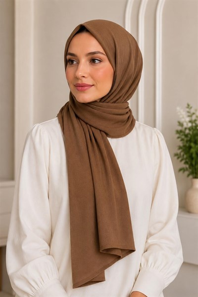 Kadın 180X65 Ölçülü Penye Şal Hardal