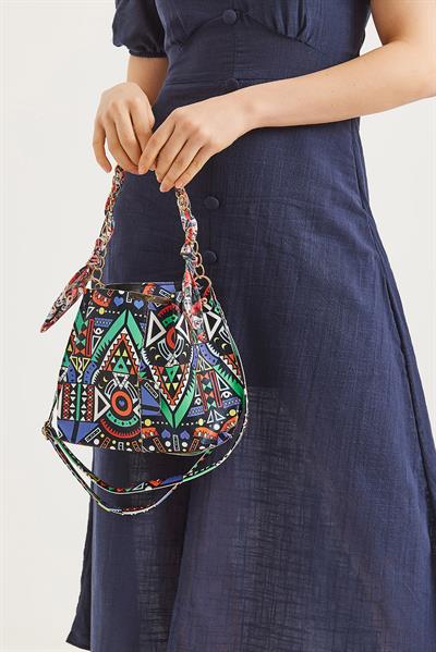 Şallı Mini El ve Omuz Çantası Karışık