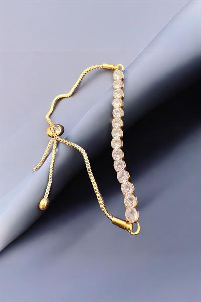 Su Yolu Altın Kaplama Asansörlü Bileklik Gold