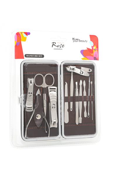 Rose Çantalı 12 Parça Full Çeşit Manikür Pedikür Seti