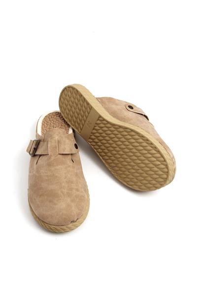 Kadın Önü Kapalı Tek Tokalı Vizon Terlik 