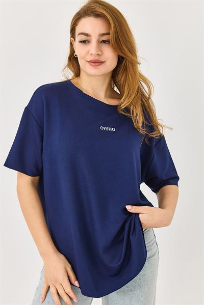 Bisiklet Yaka  Oysho Basic Tshirt Lacivert