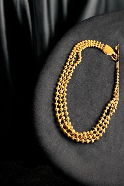Unisex Üç Zincirli Bileklik Gold