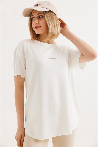 Bisiklet Yaka  Oysho Basic Tshirt Beyaz
