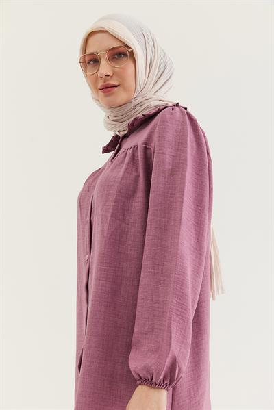 Bebe Yaka Gömlek Tunik Gül Kurusu