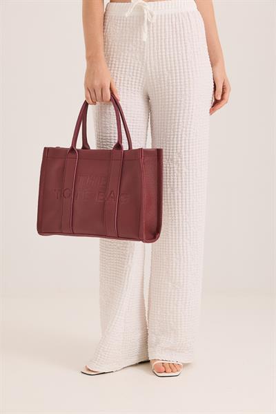 The Tote Bag Büyük Boy Bordo El Çantası 