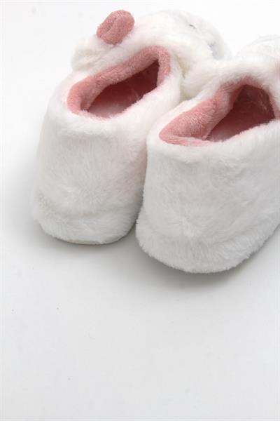 Kurdela Aksesuarlı Peluş Ev Terliği Pembe