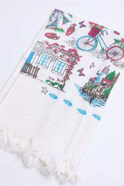 Bamboo Plaj Havlusu Beyaz