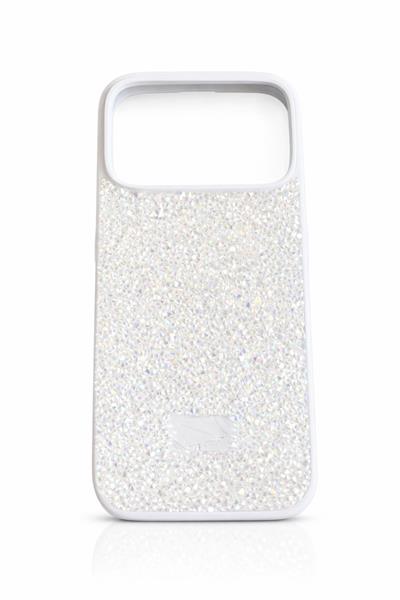 İphone 17 PRO Uyumlu Full Taş Detaylı Swarovski Kılıf Beyaz