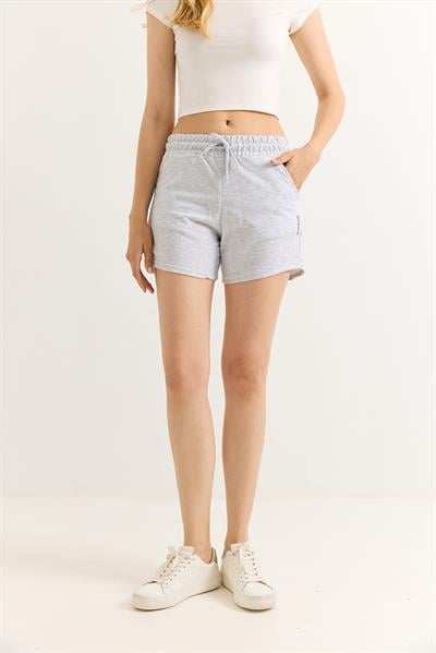 Oysho Baskılı Beli Lastikli Şort Gri