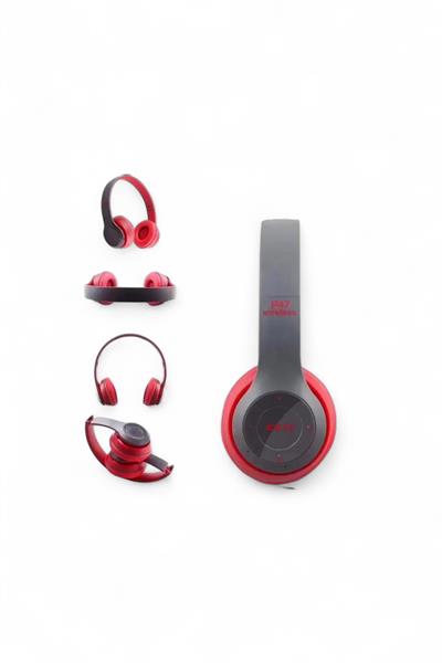 Kulak Üstü Kırmızı Bluetooth Kulaklık