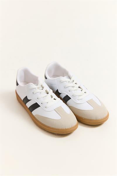 Çift Bant Samba Model Ayakkabı Beyaz