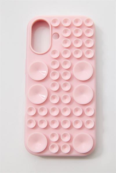 İphone  17  Uyumlu Vantuzlu ve Pop-it Özellikli Kılıf  Pembe