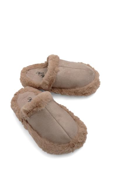 Kadın Rahat Taban Kışlık Vizon Ev Terliği  