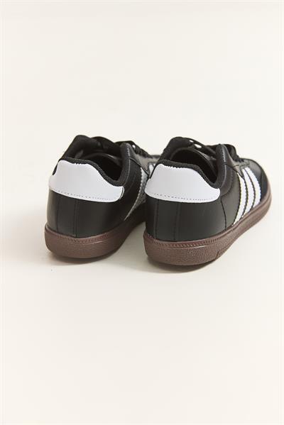 Üç Bant Samba Model Ayakkabı Siyah Beyaz
