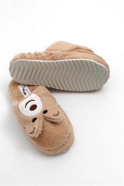 Peluş Model Önü Kapalı Ev Terliği Taba