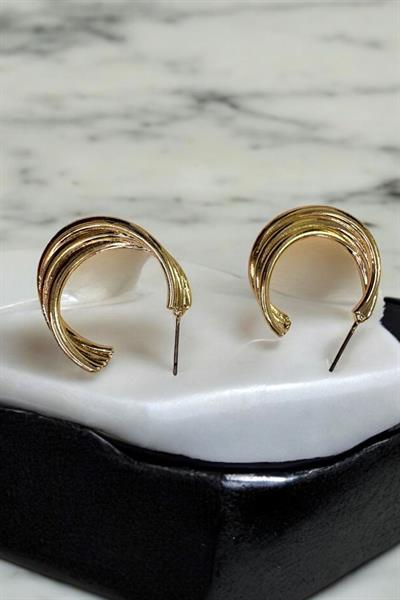 Üç Halkalı Küpe Gold