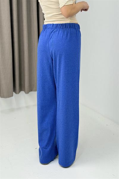 Kadın Triko Mavi  Salaş Pantolon  