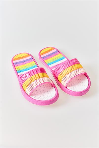 Kadın Renkli Havuz Plaj Terliği Pembe