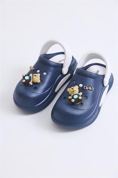 Yüksek Taban Aksesuarlı Crocs Terlik Lacivert