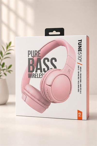 TUNE 510 Model Kulak Üstü Bluetooth Kulaklık Pembe