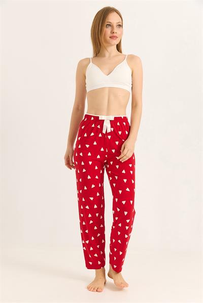 Beli Lastikli Beyaz Kalpli Pijama Altı