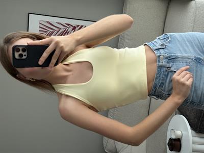 Boyundan Geçirmeli Crop Bluz Sarı