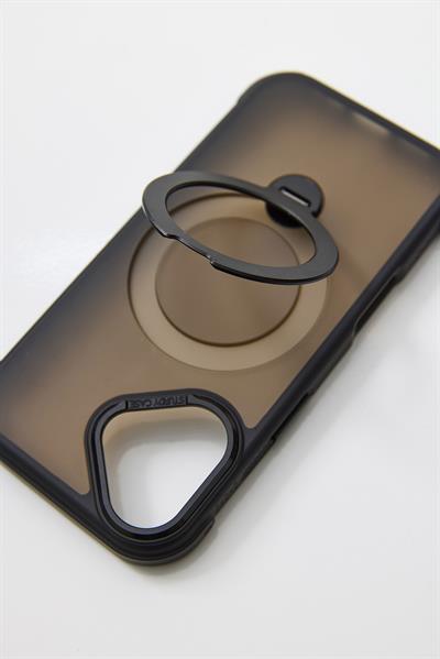 İphone 17 Uyumlu MagSafe Dönebilen Mat Yüzeye Sahip Kılıf Siyah