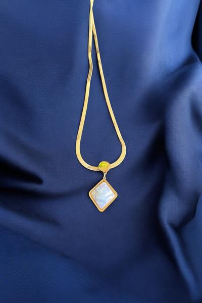 İtalyan Zincirli Sedef Kolye Gold
