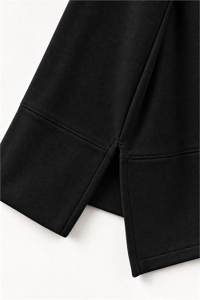 Kadın Oversize Manşet Detaylı Tunik Siyah