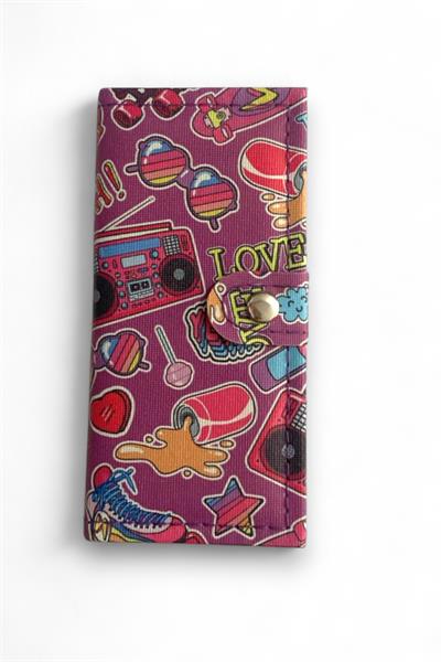 Cüzdan Tipi Aynalı Makyaj Seti Mor