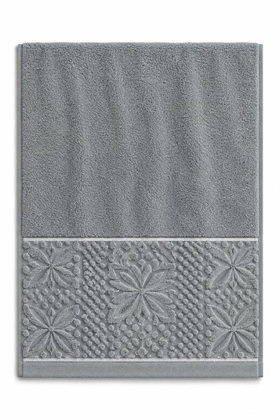 Desenli 85X50 Ölçülü El/Yüz Havlusu Gri