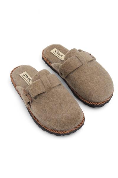 Kadın Önü Kapalı Tokalı Keçe Vizon Ev Terliği