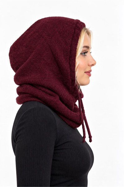 Yumoş Balaklava Ayarlanabilir Bere Bordo