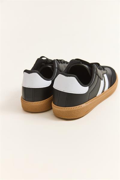 Çift Bant Samba Model Ayakkabı Siyah