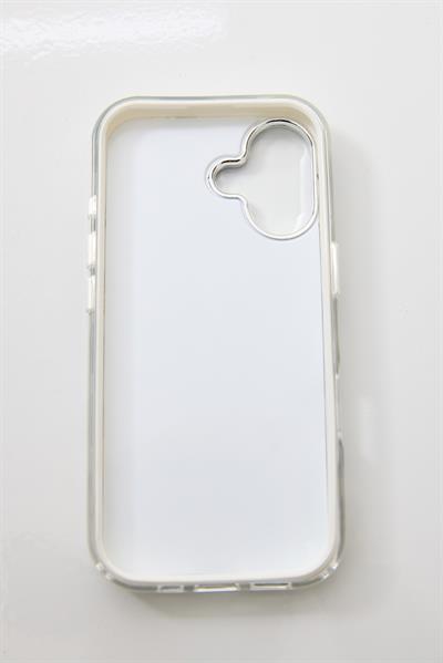 İphone 17 Uyumlu Taş Detaylı Telefon Kılıfı Beyaz