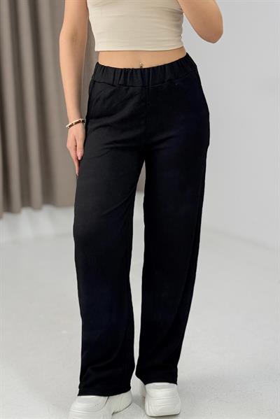 Kadın Rahat Bürümcük Pantolon Siyah