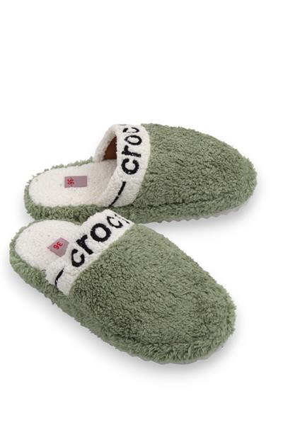 Kadın Peluş Model Yeşil Ev Terliği