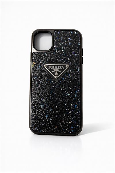 İphone 13 Pro Max Uyumlu Parlak Taşlı Premium Kılıf Siyah