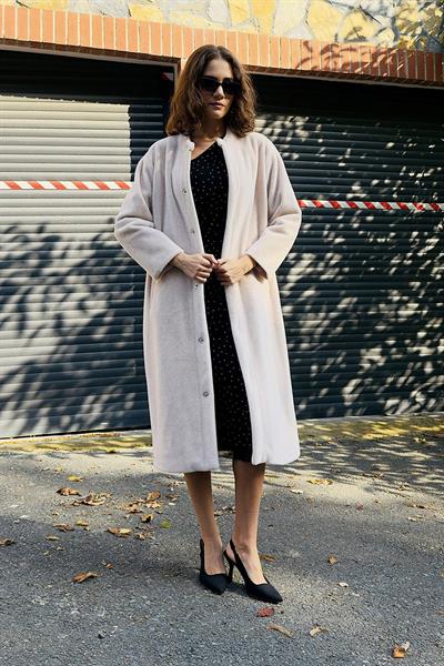 Yumuşak Modern Çıtçıtlı Kaban Pudra