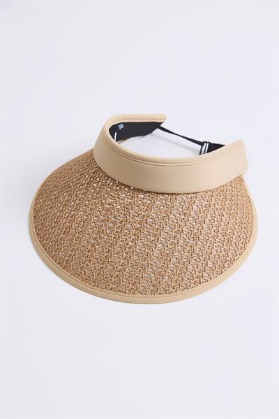 Kadın Hasır Vizör Şapka Vizon