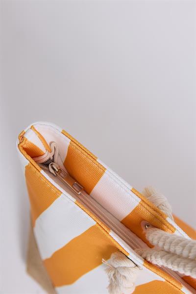 Fermuarlı Kadın Plaj Çantası Turuncu