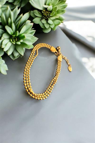 Unisex Üç Zincirli Bileklik Gold