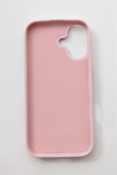 İphone 17 Uyumlu Çiçek Desenli Kabartmalı Kılıf Pembe