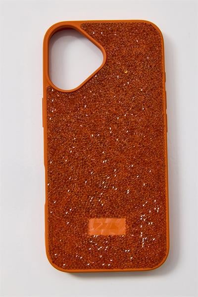 İphone 17 Uyumlu Full Taş Detaylı Swarovski Kılıf Turuncu