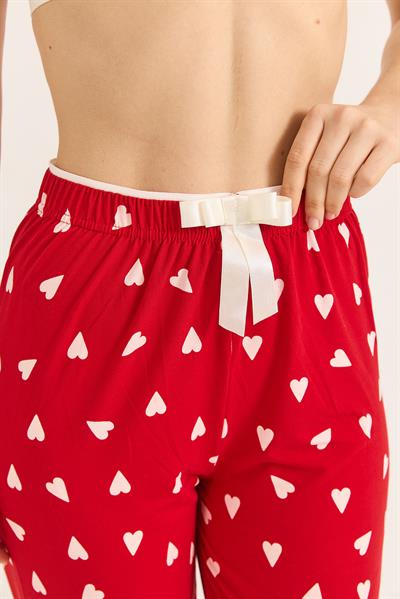 Beli Lastikli Beyaz Kalpli Pijama Altı